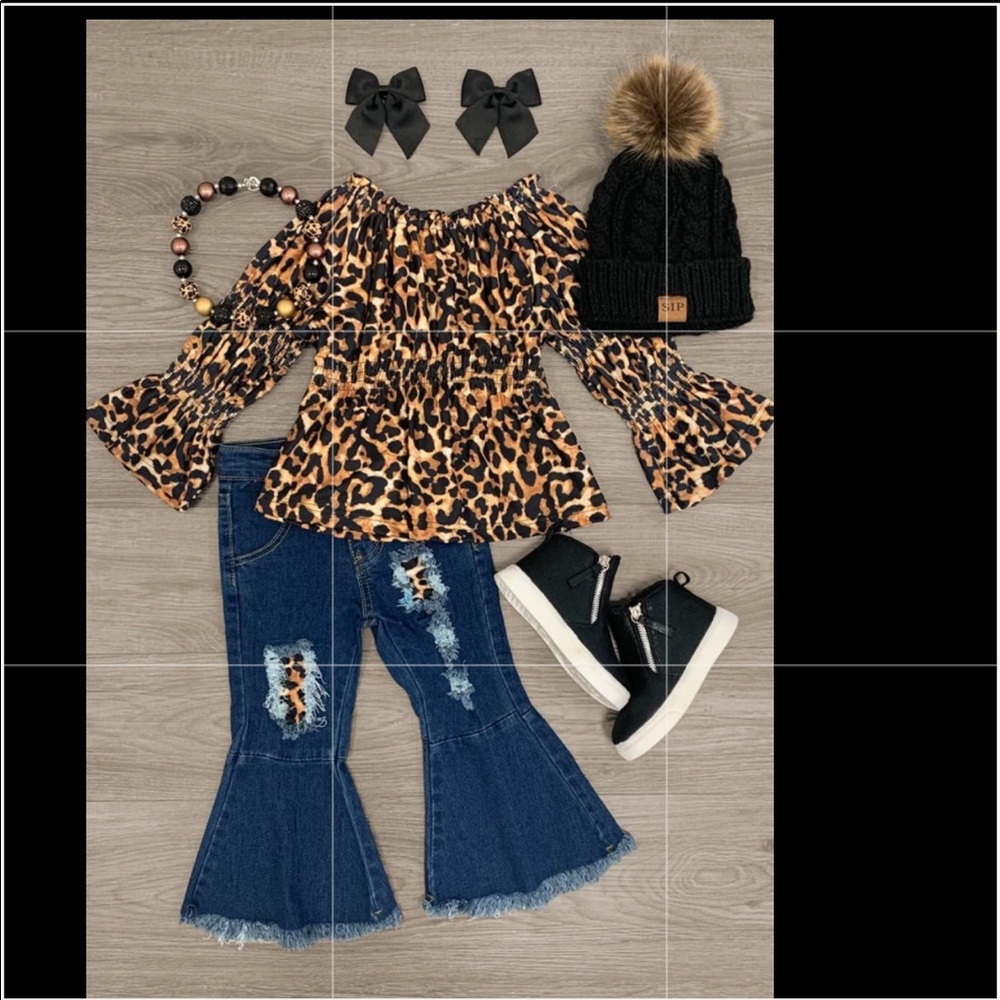 Flared jeans with matching top